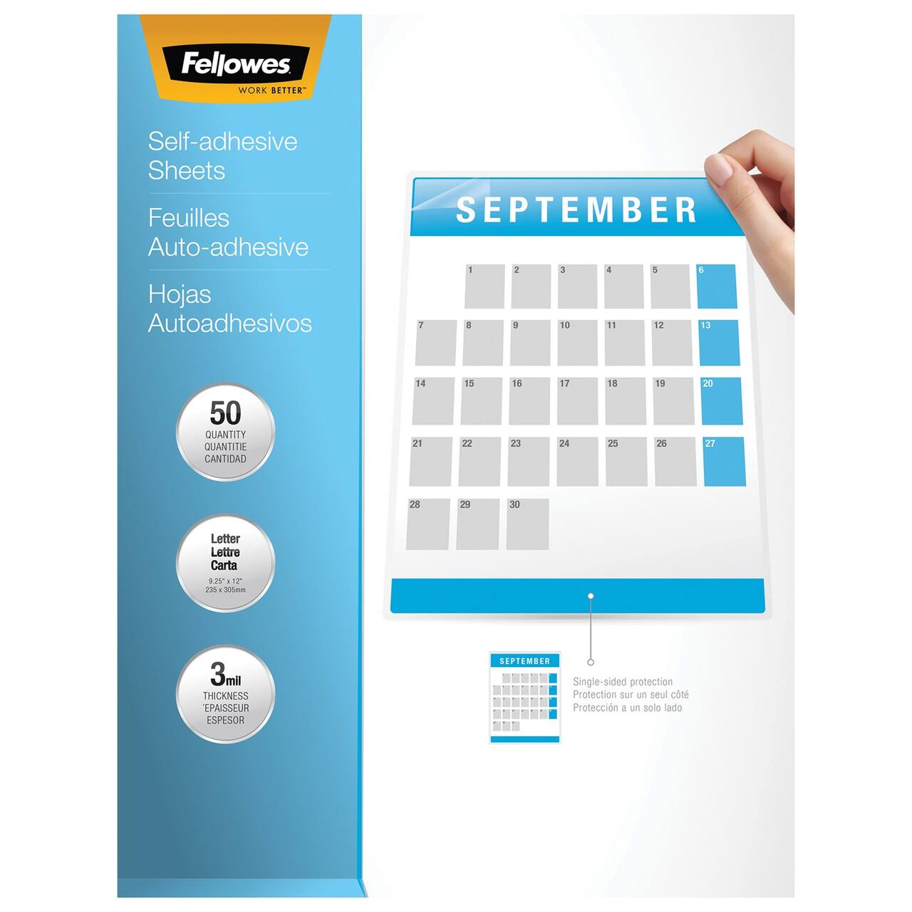 Fellowes 9" x 12" Self-Adhesive Laminating Sheets, 50ct.